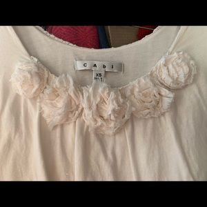CAbi White Petal blouse